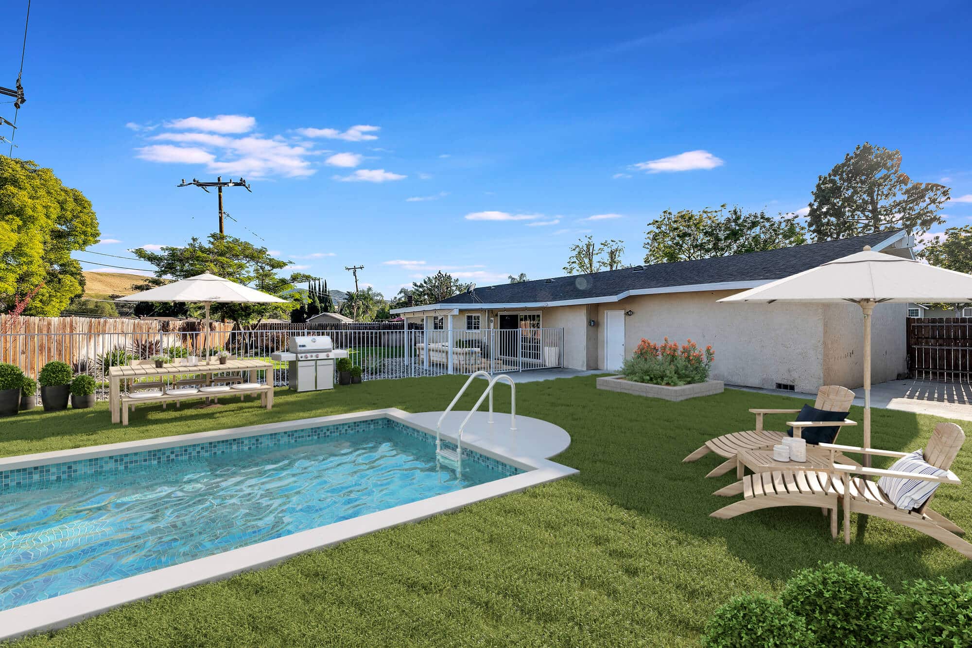Backyard family pool built by Big Easy Pool Designs