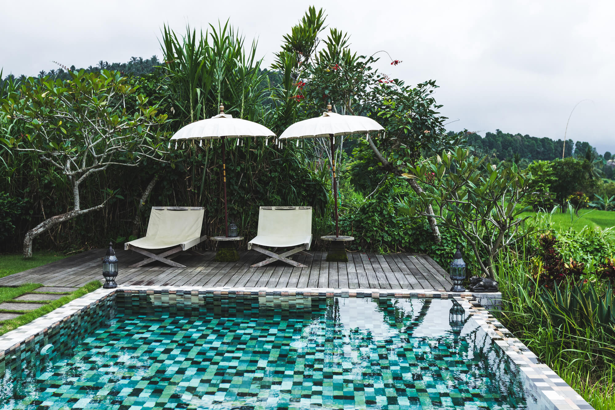 Tropical themed pool