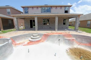 gunite pool under construction