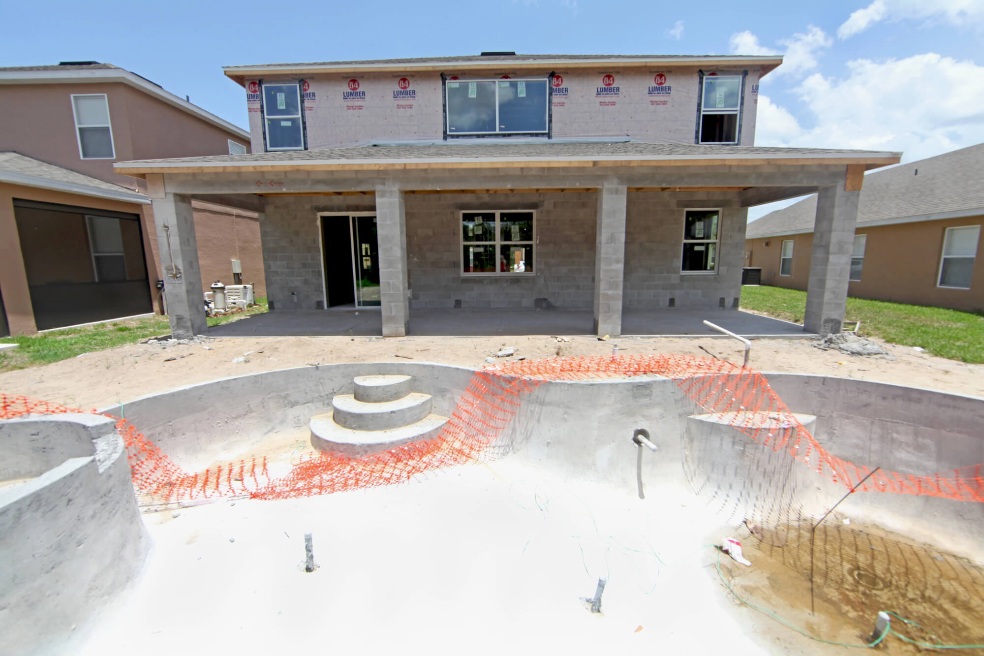 Gunite pool shell during renovation work by Big Easy Pool Designs
